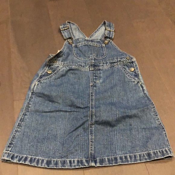Girls denim overall dress and turtleneck outfit - Picture 2 of 5